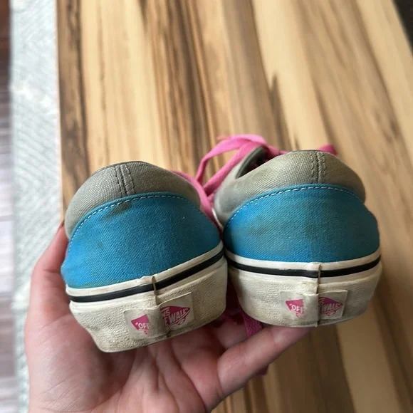 👟 Color Block Pink and Gray Vans Shoes - Picture 4 of 5